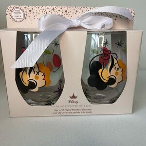 Disney Princess Hand Painted Glasses Set